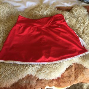 Nike Small Tennis Skirt Skort Red White Stripe